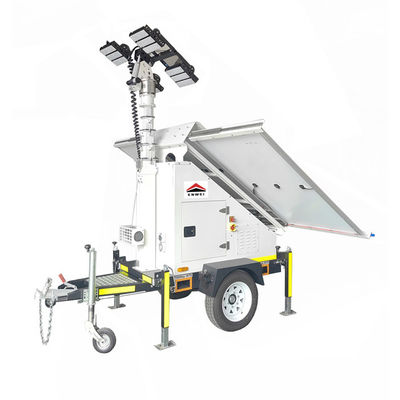 Gece çalışmaları için 4 * 250W 3 * 300W güneş panelleri ile çok yönlü uygun fiyatlı güneş ışığı römork