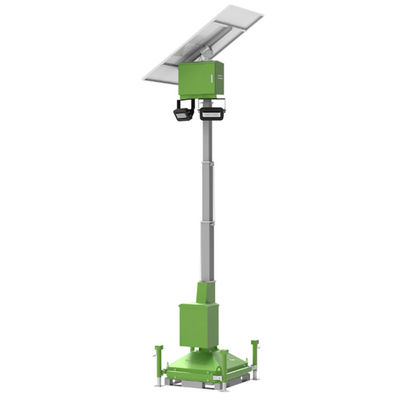 Mobil Güneş Işık Kulesi Geçici Işık Kulesi 2*50W LED Sokak Işıklandırması İçin