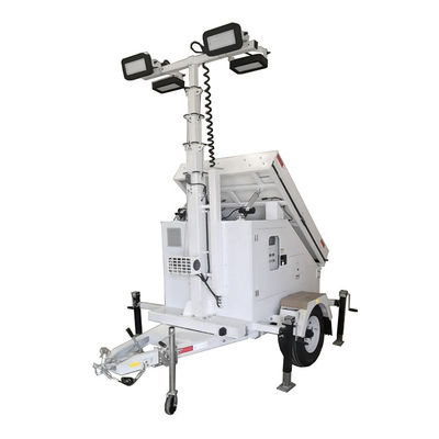 Kurtarma ve Felaket Yardımları için 4*100 Watt Light Solar Power Led Lighting Trailer