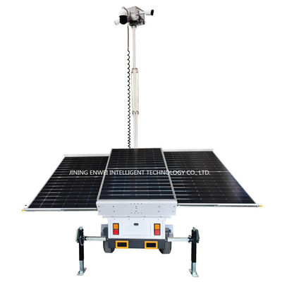 Güneş Enerjisi Treyleri Kamu Güvenliği İçin 3*400W Güneş Panelleri İçin CCTV Kamera Treyleri