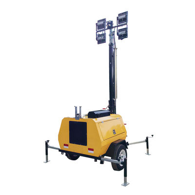 Yol İnşaatı İşleri İçin 4*400W LED lambaları ile dizel ışık kulesi