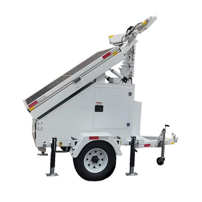Çeşitlilik Güneş Enerjisi LED Işık Kulesi Taşınabilir Soğuk Daldırma Galvanize Trailer Orman Gece Işıklandırması için