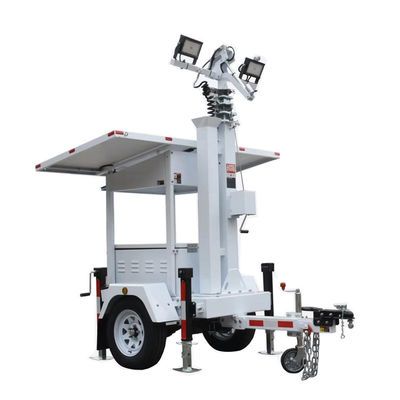 Mobil Güneş Işık Kulesi İnşaat Alanları Işıklandırması için 4 * 50W LED Lambaları