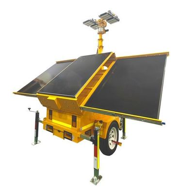 İnşaat Sahaları Gece Aydınlatması İçin LED Işıklı Mobil Güneş Enerjili Römork