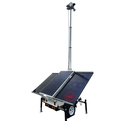 Güneş Güvenliği CCTV Trailer Night Vision Uzun Menzilli IR Kamera Yapı Alanı için