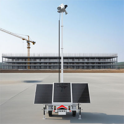 Uzun Pil Ömrü Güneş Panelli Kamera Römorku İnşaat Alanı İzleme İçin