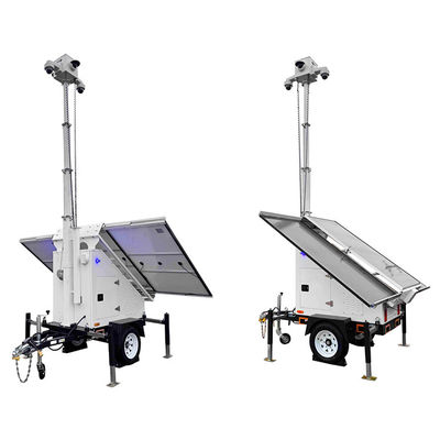 Park yeri güvenliği için 3 güneş paneli ile mobil gözetleme römork