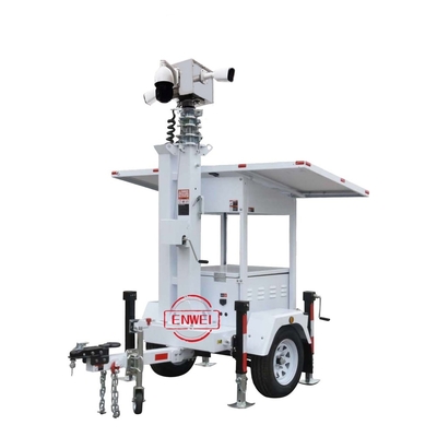 İnşaat Alanı İzleme için Enerji Sistemli Güneş Enerjili CCTV Römorku Taşınabilir Işık Kulesi Römorku