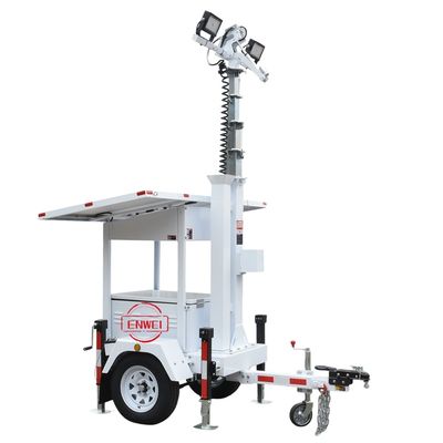 quality Mobil Güvenlik LED Işıklı Mini Güneş Traylörü Depo için Montajlı CCTV Kulesi factory