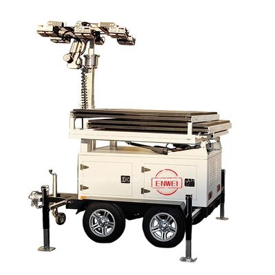 Acil kurtarma ve siteler için 360° ayarlanabilir güneş enerjisi ile çalışan ışık kulesi