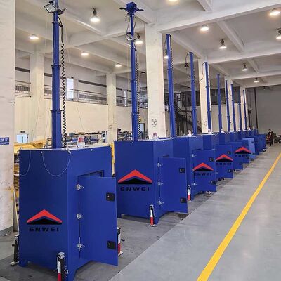 İnşaat Alanı İzleme İçin Yüksek Parlaklıkta Işıklarla Mavi Özelleştirilmiş Güvenlik Kamerası Cctv Kulesi