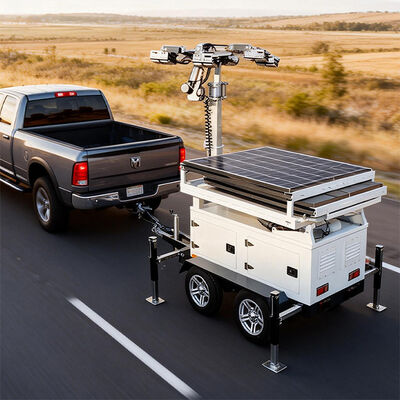 8*300W güneş paneli ile Güneş CCTV Güvenlik Rel Aracı İnşaat İşleri İçin IP66 Su geçirmez Kaplama