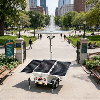 Büyük Güneş Panelleri Güvenlik Kameraları Cctv Trailers Taşınabilir Güneş Kamerası Trailers Yol İzleme için