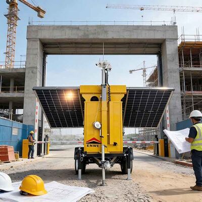 3*400W Güneş Panelleri Kamera Cctv Trailer Güneş Enerjisi Kamera Traileri Kentsel Yol İnşaatı İçin