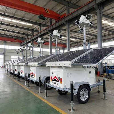 Fabrika İzleme için Kendiliğinden Çalışan Mobil Güvenlik Römorku Güneş Enerjili Cctv Römorklar