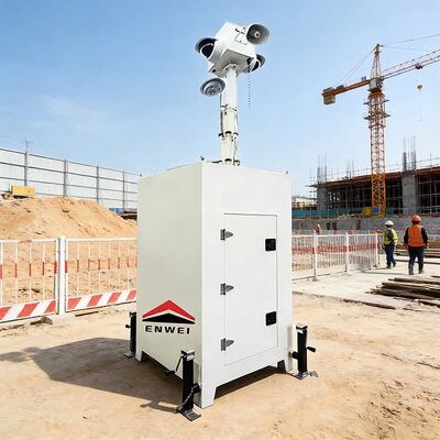 Geçici güvenlik için kablosuz ağla açık hava taşınabilir mobil CCTV gözetleme kulesi