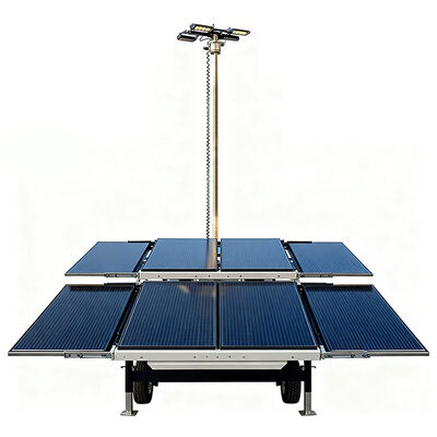 Industrial Solar Light Tower With 6*120W LED 7m Hydraulic Mast For 32H Lighting