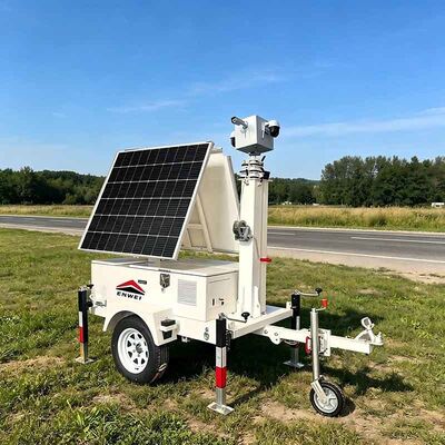 Rotation Solar Panels Camera Security Trailers Mobile Solar Panels Surveillance Trailer For Farmland Monitoring